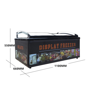 Type d'<span class=keywords><strong>armoire</strong></span> LK-1.1TB Présentoir ouvert noir Présentoir de crème glacée italienne Congélateur de table - Product Image 3