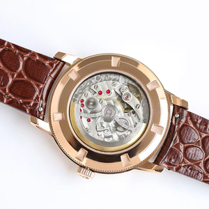 Premium Luxury Extra Plate Mechanical Timepiece Men Rose Gold <b>Case</b> White Dial 2026 New Gents Dress <b>Watch</b> Brown Leather - Product Image 5