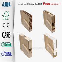 Porte moulurée en placage de Sapele JHK-FC11, sur mesure, design moderne pour hôtel, intérieur de bureau stratifié, ouverture latérale en bois naturel