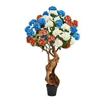 Pohon Bunga Salju Buatan Mewah, Bonsai Hydrangea Realistis dari Fiber Glass untuk Dekorasi Pernikahan, Taman, dan Lanskap Hotel