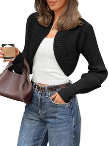 Loose Thin Solid Summer Breathable Clothes <b>Short</b> Jacket Long <b>Sleeve</b> Sun Protection Knitted <b>Cardigan</b> Air Conditioner Shirt Shawl - Product Image 1