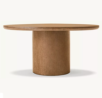 Table à manger RH Padua en chêne américain, style moderne minimaliste, pour usage domestique et hôtelier, 6 places, mobilier de maison