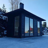Sauna de Vapor Moderna Eléctrica para 4-5 Personas, de Madera Sólida para Exteriores, con Calefacción Infrarroja, Tamaño Grande para Gimnasio y Relajación