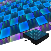 Émetteur RGBW 3D LED piste de danse 15W lumières mobiles miroir scène de fête avec éclairage de scène coloré carreaux d'éclairage de mariage extérieur