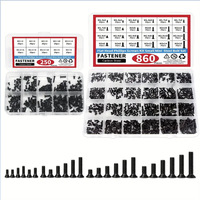 Kit d'assortiment de vis à tête plate Micro Phillips, 860 pièces, M1.2-M3, vis noires en acier au carbone pour réparation électronique de lunettes et d'ordinateurs portables