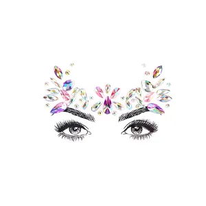 Festival Party Makeup Rhinestones Diamond 3D Temporary Fake Tattoo Eyeliner Stickers Crystal Face Jewels