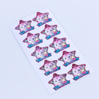 Autocollants holographiques en vinyle pour femmes, étiquette auto-adhésive mignonne, décor personnalisé, scintillant, pleine couleur