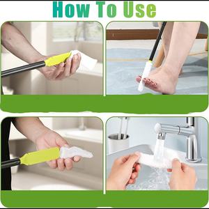 Brosse de nettoyage pour les pieds en silicone à long manche pratique, outil hygiénique pour éliminer la saleté entre les orteils - Product Image 2