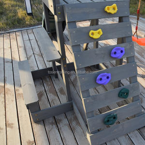 Ensemble de jeux à assembler facilement : Balançoire en bois avec échelle d'escalade et chaise suspendue pour aires de jeux scolaires et mobilier d'extérieur - Product Image 5