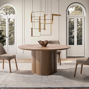 Tavolo da pranzo rotondo contemporaneo Versatile Design moderno solido <span class=keywords><strong>legno</strong></span> <span class=keywords><strong>naturale</strong></span> mobili per la casa cucina ristorante Bar palestra - Product Image 2