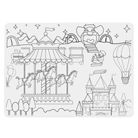 Tapis de coloriage en silicone réutilisable pour bébé, favorisant l'apprentissage et l'inspiration créative - Offre Spéciale