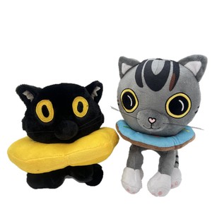 Jouets en peluche Donut Cat, chaton noir et gris, animaux en peluche doux pour enfants, décoration de chambre à coucher, cadeau - Product Image 5
