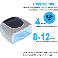 Lampu Kuku Isi Ulang Lampara De Manicure Lampu Pengeriting Portabel Daya Super Tinggi Layar HD Besar 4 Timer & Sensor Otomatis