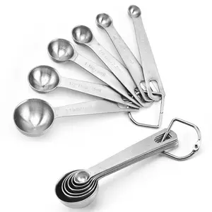 5/6/7/8/9pcs Stainless Steel Measuring Spoons Sets With Dual Engraved Units Baking Gadgets Tools