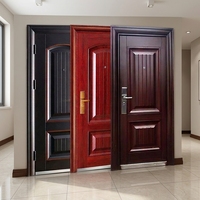 Porte de sécurité en acier antivol robuste au design moderne, ouverture manuelle, pour maison, villa, entrée principale, porte simple