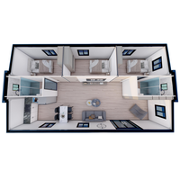 Maison conteneur préfabriquée personnalisée extensible 20 pieds 40 pieds, 2, 4 ou 5 chambres, maison mobile préfabriquée, maison portable