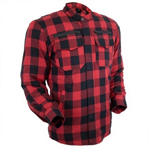 Men's Red Black <b>Checkered</b> Long Sleeve Flannel Shirt Full Sleeve Cotton Breathable Autumn Style Shirts & <b>Tops</b> - Product Image 1