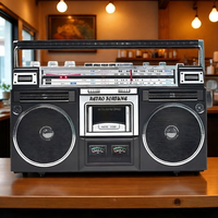 Lecteur de cassette électrique de style rétro, haut-parleur Bluetooth, radio stéréo portable, enregistreur, boombox AM/FM MP3, pour la maison, le garage, l'hôtel