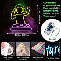 Panneau néon personnalisé à prix compétitif avec design cœur et écouteurs, néon LED étanche pour voiture, bar à domicile et fête