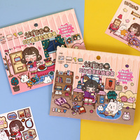Ensemble d'autocollants de journalisation de conception originale mignonne de haute qualité Juanjuan autocollant de cahier de scène de bricolage pour cadeau d'adolescent