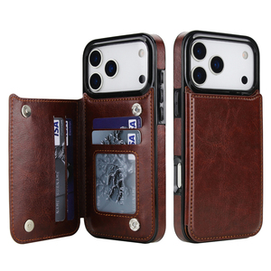 เคสโทรศัพท์แบบแข็งหนัง PU ที่เก็บบัตรแบบกระเป๋าสตางค์ธุรกิจระดับไฮเอนด์สำหรับ iPhone 17 Pro Max 17 Air 17 Pro - Product Image 1