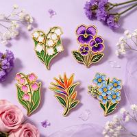 En gros : Épingles en métal à motifs de dessins animés, Broches fleuries mignonnes, Épingles de revers, Badges végétaux créatifs avec impression UV, Accessoires d'épingles personnalisées pour vêtements