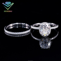 Bague de luxe personnalisée ovale en or 14 carats avec diamant de laboratoire certifié 3 carats pour femme, bijoux fins de mariage