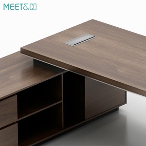 Classic Modern Executive Manager CEO Office Furniture <b>Set</b> Luxury Ergonomic L-Shape Workstation <b>Desk</b> Extendable Metal Design Home - Product Image 6