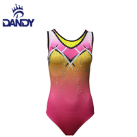 Justaucorps de gymnastique coloré personnalisé Dandy prix de gros justaucorps pour filles avec strass