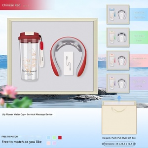 Set de Regalo Vaso Térmico y Mini Ventilador con Diseño de Flor de Lirio, Ventilador Portátil de Mano, Caja de Regalo de Recuerdo para Clientes de Negocios de Verano - Product Image 6