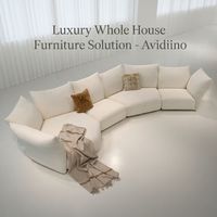 Maßgefertigtes Modernes Luxus-Blütenblatt-Sofa, Premium-Stoff & Anpassbare Größe, Hochwertiges Gebogenes Modulares Sofa für Wohnzimmer