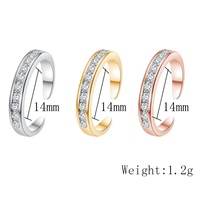 Go Party Fashion C Shape 14mm Réglable Summer Beach Foot Ring Body Jewelry Cubic Zirconia Toe Rings for Women Girls