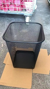 Hitam Perak persegi logam Mesh sampah dapat membuka atas keranjang penyimpanan ekonomis kertas tempat sampah - Product Image 6