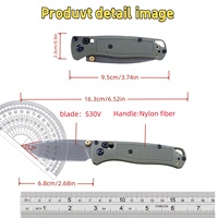 Mini couteau pliant BM533, manche en fibre de nylon, lame en acier inoxydable, couteau de poche EDC pour extérieur, stock US, expédition en 1 jour ouvrable