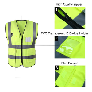 سترة عاكسة بهيكل فلوري عالي الجودة مع بدلة أمان ، سترة عاكسة لإشارة الانعطاف ، وشعار مخصص - Product Image 3