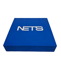 Boîte rigide à rabat magnétique bleu marine personnalisée, insert électronique, logo imprimé en couleur, emballage personnalisable, boîte portable, écologique