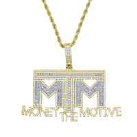 MTM Buchstaben-Anhänger Halskette Passend für 12mm Kette Herren Hip-Hop Schmuck Großhandel