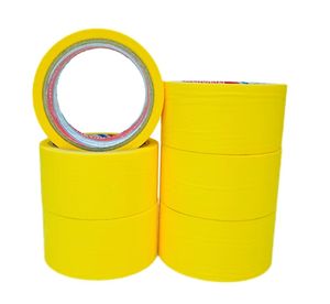 Cinta de Papel Crepé Adhesiva Acrílica Resistente al Calor Chuanli MK-10 Amarilla de 50 mm en Rollo <span class=keywords><strong>Jumbo</strong></span>, Fácil de Rasgar, para Pintura de Automóviles y Uso General - Product Image 1