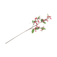 Décoration de Noël artificielle avec baies rouges et plantes pour la maison et le bureau, vase de table, plante décorative pour mariage et photographie en extérieur