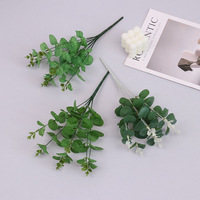 Feuilles d'eucalyptus artificielles fleur de soie naturelle vraie touche longue durée 3-5 ans décoration de la maison mariage forêt Style plante