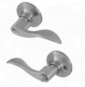 WEKIS Wave Lever Keyed Entry Door <b>Lock</b> Stainless Steel Door Knob Hardware Handle and Closet Lockset Silver Color with <b>Key</b> - Product Image 5