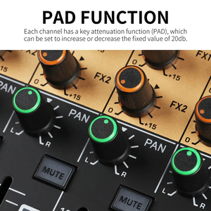 GAX-TFB24 20声道舞台dj音频混音器，带声卡四组输出AUX音频混音器 - Product Image 4