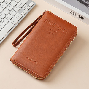 Wholesale Waterproof RFID Blocking Short PU Polyester Hasps Closure Multi Pocket <b>Travel</b> Wallet Handbag Organizer <b>Documents</b> Cards - Product Image 4