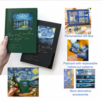 Cuaderno de Tapa Dura Artístico Vintage, con Forro, Diseño Hueco, Diario de Lujo Personalizable, Estilo Ins, Papelería Creativa, Planificador de Escritura
