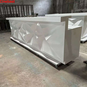 <span class=keywords><strong>Cool</strong></span> Design 3D Diamant Forme Décoration Avant Comptoir De Réception Cosmétique Bureau Entreprise Réception - Product Image 2