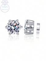 Sparkly VVS Magnet Moissanite Stud Pendientes 18K Oro Sterling Silver Diamond Jewelry para mujeres Regalos de Navidad