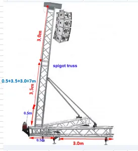 Sistem pengangkat truss speaker line array konser luar ruangan aluminium