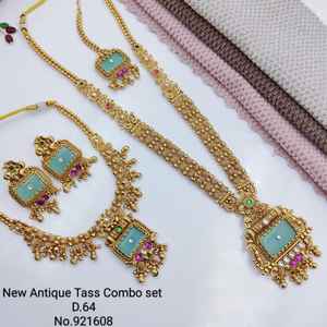 New Design 2026 Gold Plated <b>Long</b> Design Fashion Jewelry Set Custom Made <b>Necklace</b> Earrings for Women's Weddings Sets - Product Image 6