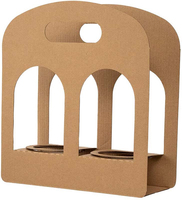 Plateau de gobelets jetables portables biodégradables avec poignée, personnalisable avec logo, fabriqué à partir de matériaux recyclés, idéal pour le café, le lait et autres boissons à emporter