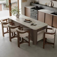Chaise de bar haute en bois pour café, restaurant, cuisine, avec coussin blanc et accoudoirs